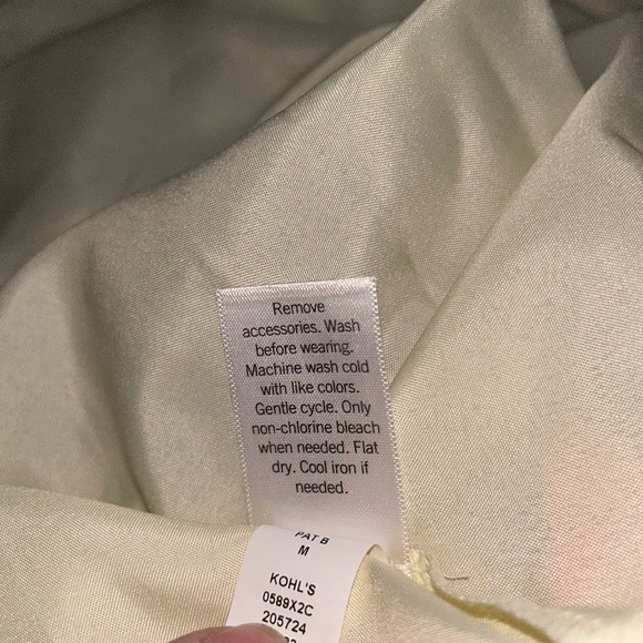 🆕 Nine West Crosshatch Spaghetti Strap Flutter Hem Tie Waist Dress | M - Picture 6 of 6